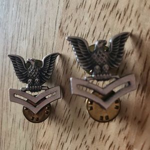 US Navy Petty Officer Second Class Lapel Pin Set